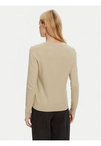 TOMMY HILFIGER - Tommy Hilfiger Sweter WW0WW40098 Beżowy Regular Fit. Kolor: beżowy. Materiał: syntetyk