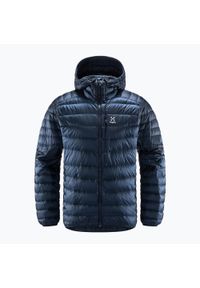 Kurtka turystyczna puchowa męska Haglöfs Roc Down Hood. Kolor: niebieski. Materiał: puch. Sport: turystyka piesza #1