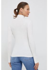 TOMMY HILFIGER - Tommy Hilfiger longsleeve damski kolor czarny z półgolfem. Kolor: biały. Długość rękawa: długi rękaw #3