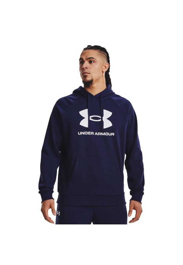 Under Armour - Bluza fitness męska UNDER ARMOUR Rival Fleece Logo Hoodie z kapturem. Typ kołnierza: kaptur. Kolor: niebieski. Sport: fitness