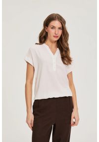 MOODO - Koszula z wiskozy biała. Kolor: biały. Materiał: wiskoza #1