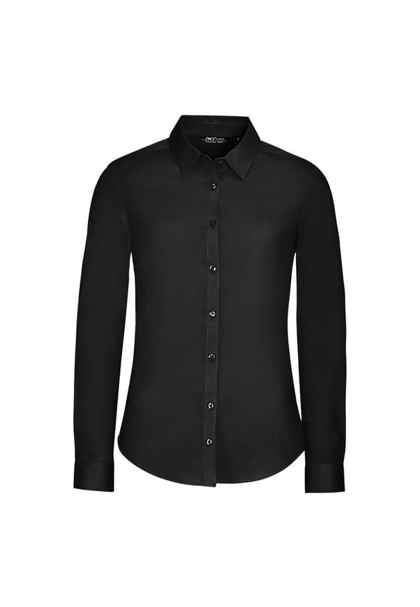 SOL'S - Damska Koszulka Z Długim Rękawem Blake Stretch Shirt. Okazja: na co dzień. Kolor: czarny. Długość rękawa: długi rękaw. Długość: długie. Styl: casual