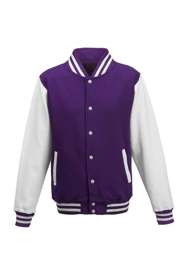 AWDIS - Kurtka Unisex Varsity Dla Dorosłych Z Polibawełny. Kolor: biały, wielokolorowy, fioletowy