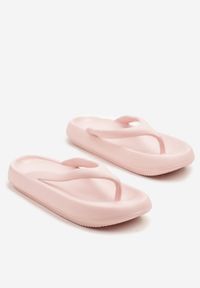 Renee - Różowe Japonki Basic z Piankowego Materiału Osidisa. Okazja: na plażę. Kolor: różowy. Materiał: materiał. Sezon: lato #5