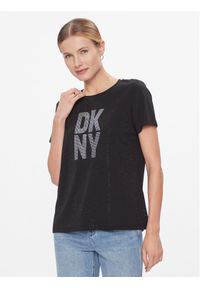 DKNY T-Shirt P3JHXDNA Czarny Regular Fit. Kolor: czarny. Materiał: syntetyk #1