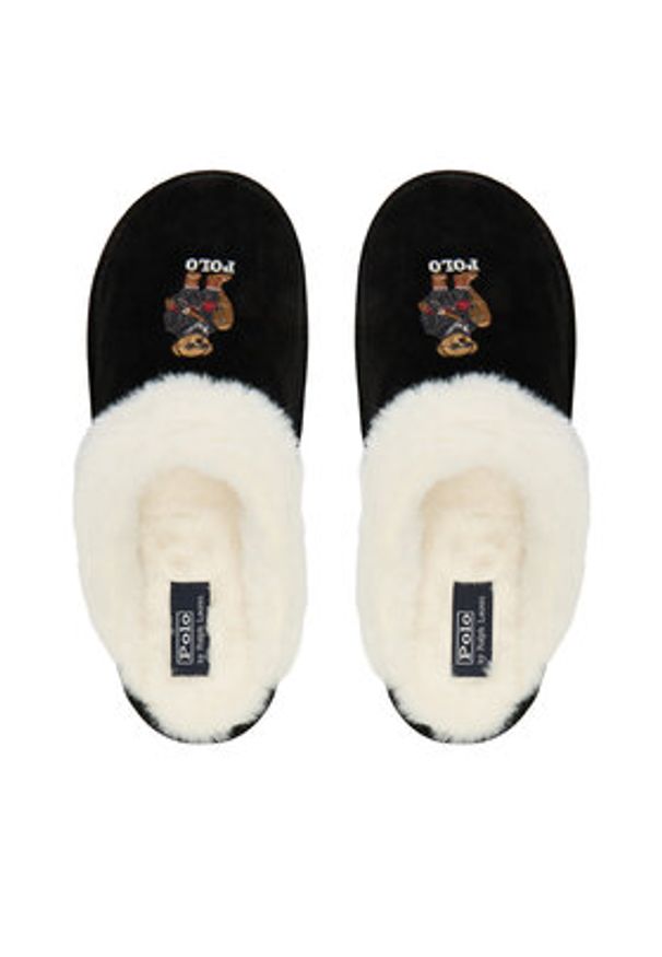 Polo Ralph Lauren Kapcie 842P03594002 Czarny. Kolor: czarny. Materiał: skóra, zamsz