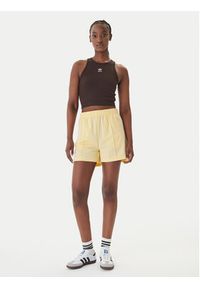 Adidas - adidas Top Essentials KD3821 Brązowy Slim Fit. Kolor: brązowy. Materiał: bawełna #5