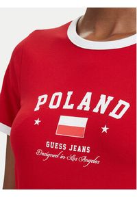 Guess Jeans T-Shirt W6YI16 K3995 Czerwony Slim Fit. Kolor: czerwony. Materiał: bawełna #3