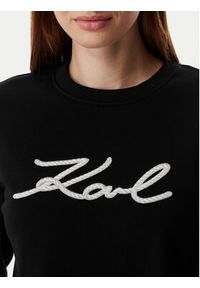 Karl Lagerfeld - KARL LAGERFELD Bluza B2W20010 Czarny Regular Fit. Typ kołnierza: dekolt w karo. Kolor: czarny. Materiał: bawełna #3