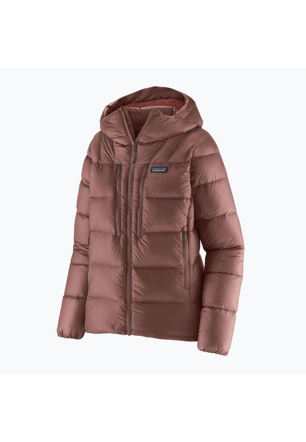 Kurtka puchowa damska Patagonia Fitz Roy Down Hoody. Kolor: brązowy. Materiał: puch