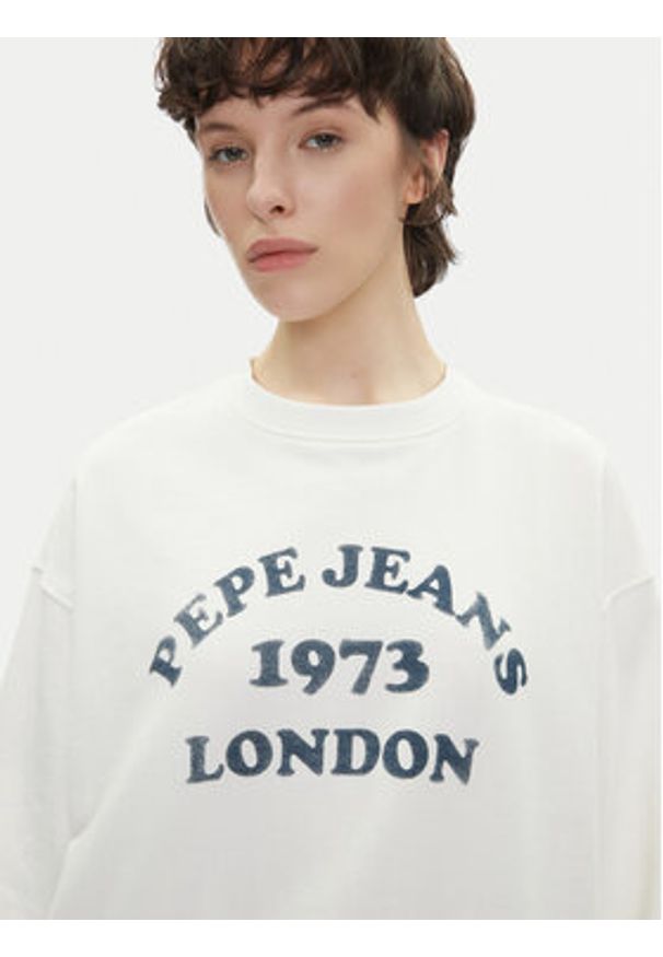 Pepe Jeans Bluza Venus PL581487 Écru Loose Fit. Materiał: bawełna