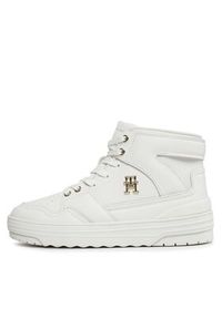 TOMMY HILFIGER - Tommy Hilfiger Sneakersy Th Basket Hi FW0FW07757 Écru. Materiał: skóra #4