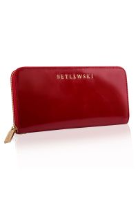 Betlewski - Portfel damski BETLEWSKI PD-OL-5201 czerwony. Kolor: czerwony. Materiał: skóra