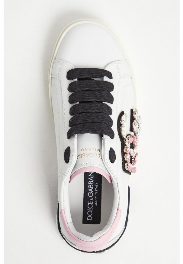 Dolce & Gabbana - Sneakersy damskie skórzane Portofino Vintage DOLCE & GABBANA. Materiał: skóra