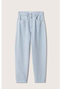 mango - Mango jeansy Aimee damskie high waist. Stan: podwyższony. Kolor: niebieski #4