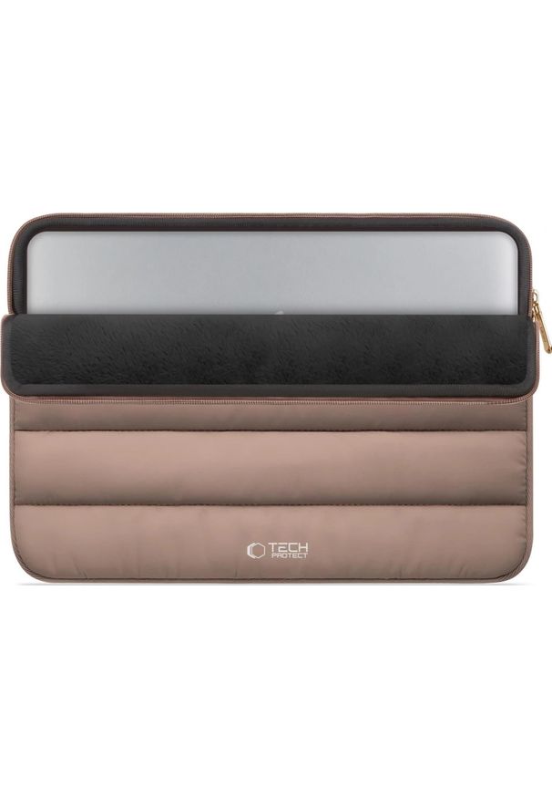 TECH-PROTECT - Etui Tech-Protect Fluffy Laptop 13-14 beżowy. Kolor: beżowy. Materiał: materiał. Styl: elegancki, casual