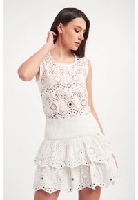 Blugirl Blumarine - Bluzka BLUGIRL BLUMARINE. Długość rękawa: bez rękawów. Wzór: aplikacja, ażurowy, haft