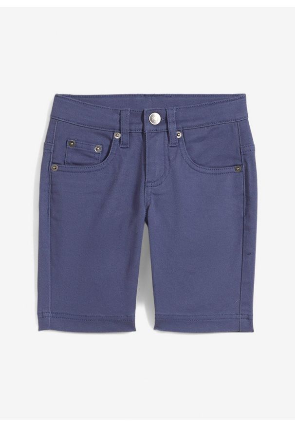 bonprix - Bermudy ze stretchem, regular fit. Kolor: niebieski