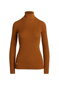 Lauren Ralph Lauren - LAUREN RALPH LAUREN Golf 200643398074 Brązowy Slim Fit. Typ kołnierza: golf. Kolor: brązowy. Materiał: bawełna #3
