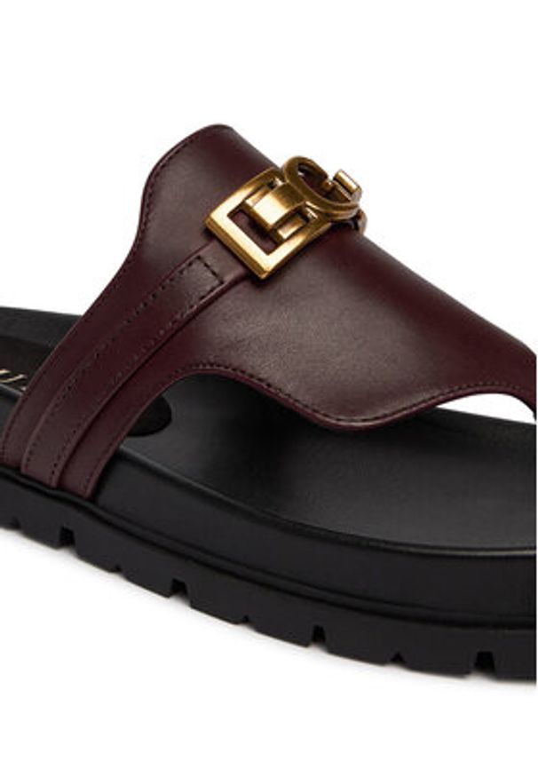 Guess Japonki FLJFRR LEA03 Bordowy. Kolor: czerwony. Materiał: skóra