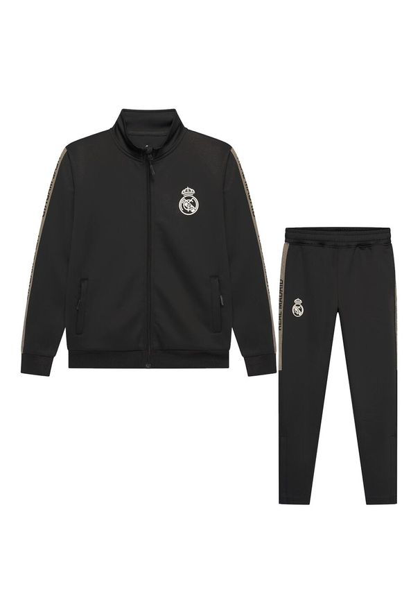 Dres treningowy Real Madrid dla dzieci 25/26 - Czarny. Okazja: na uczelnię. Kolor: czarny, wielokolorowy. Materiał: dresówka. Styl: sportowy