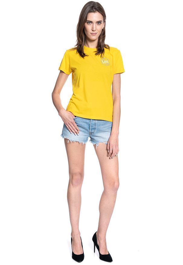 Lee - T-SHIRT DAMSKI LEE SS GLOBAL TEE LEMON ZEST L44BEPMM 112109799