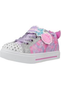 skechers - Kapcie SKECHERS UNDERWATER MAGIC Rose. Okazja: na co dzień. Kolor: różowy. Materiał: syntetyk, tkanina