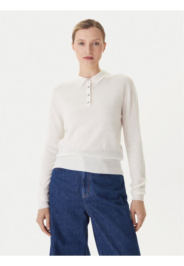 KAOS Sweter RI1KT019 Écru Regular Fit. Materiał: wełna