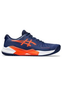 Buty do tenisa męskie Asics Gel-challenger. Zapięcie: sznurówki. Kolor: niebieski. Materiał: materiał. Szerokość cholewki: normalna. Sport: tenis