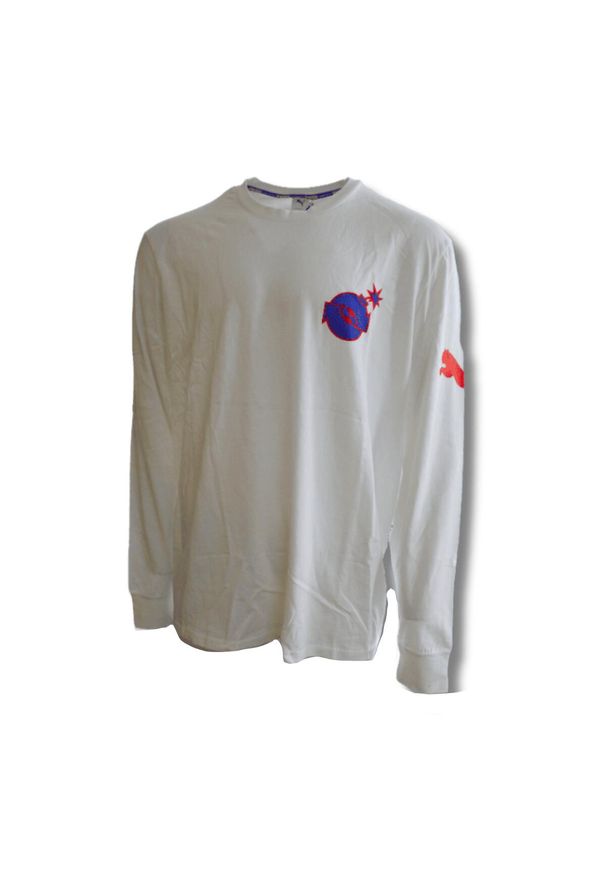 Mitchell & Ness - Koszulka PUMA x THE HUNDREDS Longsleeve T-shirt. Kolor: biały. Długość rękawa: długi rękaw. Sport: koszykówka