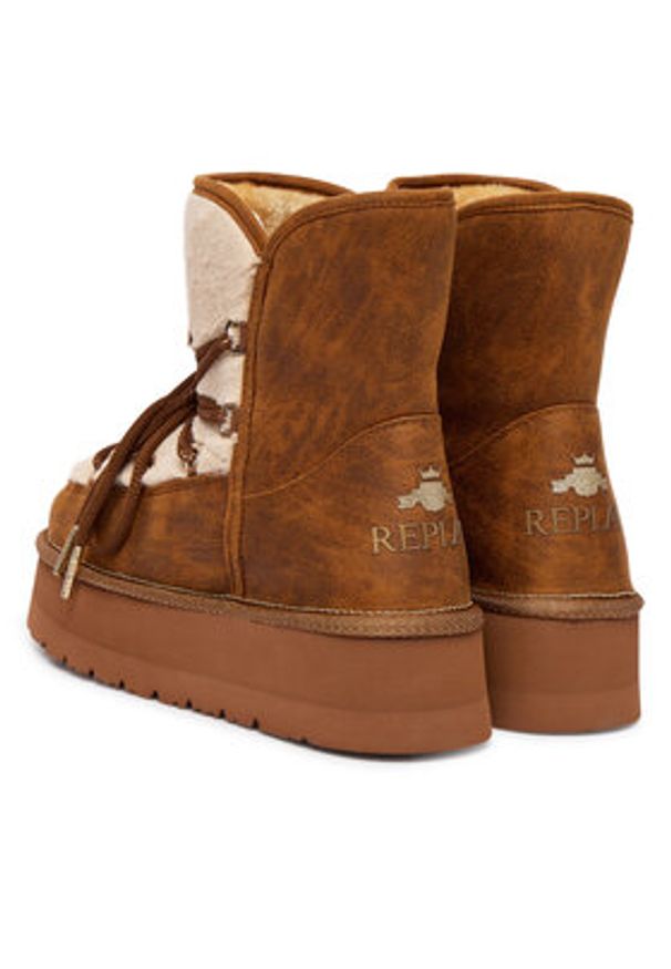 Replay - REPLAY Śniegowce GWF5A.000.C0015S Brązowy. Kolor: brązowy. Materiał: materiał