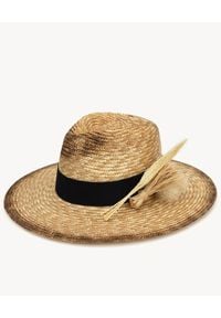 RUSLAN BAGINSKIY - Słomiany kapelusz Fedora. Kolor: beżowy. Materiał: bawełna. Wzór: aplikacja #3
