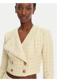 Elisabetta Franchi Marynarka GI-160-52E2-V600 Żółty Regular Fit. Kolor: żółty. Materiał: bawełna #5