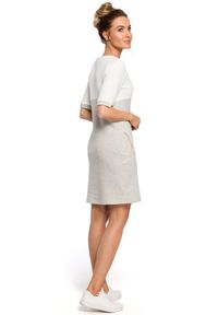 MOE - Multikolorowa pastelowa bawełniana dresowa sukienka. Materiał: bawełna, dresówka. Typ sukienki: proste, dopasowane #2