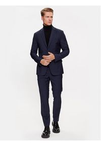 Calvin Klein Spodnie garniturowe K10K111722 Granatowy Slim Fit. Kolor: niebieski. Materiał: wełna #4