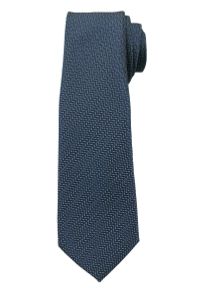 Granatowy Elegancki Krawat -Angelo di Monti- 6 cm, Męski, w Drobny Rzucik. Kolor: niebieski. Styl: elegancki #1