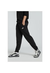 Puma - Damskie spodnie dresowe z małym logo No.1 ESS PUMA Black. Kolor: czarny. Materiał: dresówka