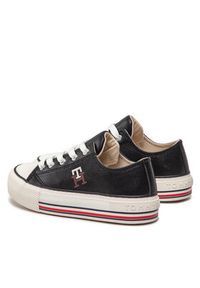 TOMMY HILFIGER - Tommy Hilfiger Trampki Low Cut Lace-Up Sneaker T3A9-32287-1355 m Czarny. Kolor: czarny. Materiał: skóra #7