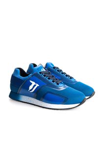 Trussardi Jeans Sneakersy | 77A00154 | Mężczyzna | Niebieski. Nosek buta: okrągły. Zapięcie: bez zapięcia. Kolor: niebieski. Materiał: tkanina, skóra ekologiczna. Wzór: nadruk, aplikacja