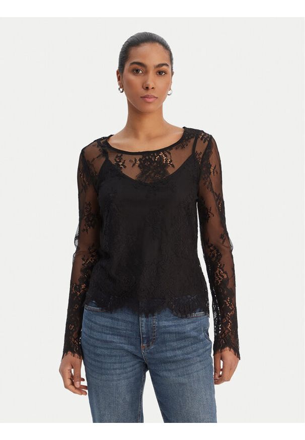 Morgan Bluzka 261-TCITY Czarny Regular Fit. Kolor: czarny. Materiał: syntetyk