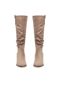 DeeZee Kozaki HX24012-1 Beżowy. Kolor: beżowy. Materiał: materiał #5