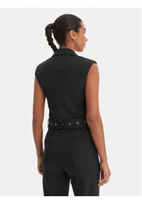 Karl Lagerfeld - KARL LAGERFELD Kamizelka garniturowa B1W14009 Czarny Slim Fit. Typ kołnierza: dekolt w karo. Kolor: czarny. Materiał: syntetyk #3