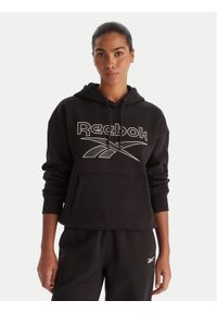 Reebok Bluza Cali RK25174CCW Czarny Regular Fit. Kolor: czarny. Materiał: bawełna