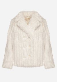 Born2be - Jasnobeżowa Kurtka Futerko o Krótkim Kroju z Kołnierzem Alendrie. Okazja: na spotkanie biznesowe, do pracy, na co dzień. Kolor: beżowy. Materiał: futro. Długość: krótkie. Wzór: aplikacja. Styl: elegancki, casual, biznesowy #6