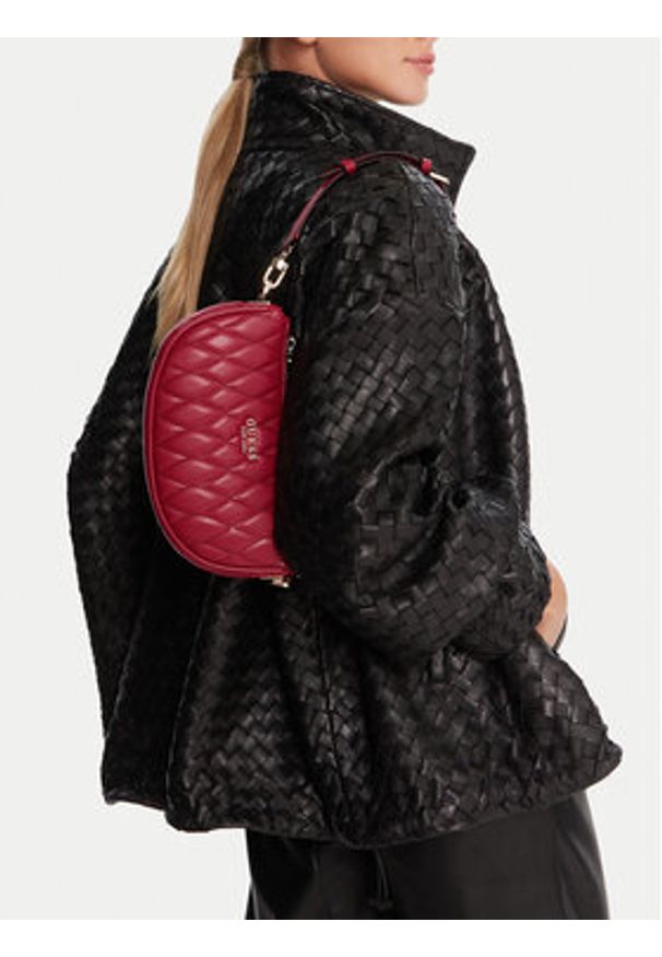 Guess Torebka Valla Mini HWQG81 22720 Czerwony. Kolor: czerwony. Materiał: skórzane