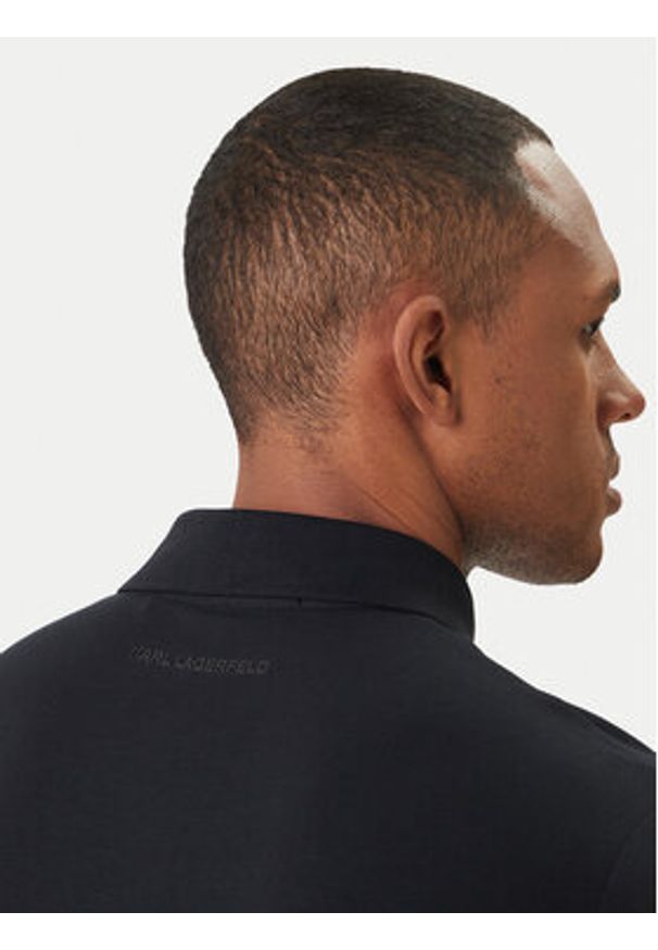 Karl Lagerfeld - KARL LAGERFELD Polo 745750 562221 Granatowy Regular Fit. Typ kołnierza: polo. Kolor: niebieski. Materiał: bawełna