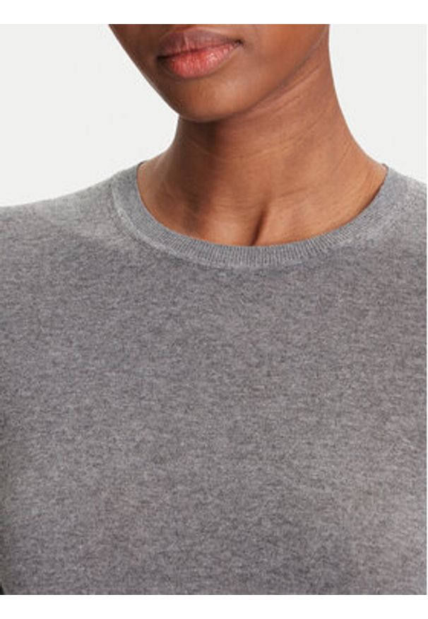 Calvin Klein Sweter LV044A307G Szary Regular Fit. Kolor: szary. Materiał: wiskoza