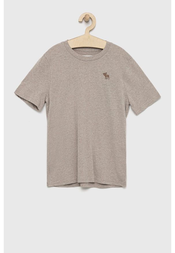 Abercrombie & Fitch t-shirt dziecięcy kolor beżowy. Okazja: na co dzień. Kolor: beżowy. Styl: casual
