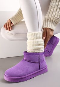 Renee - Fioletowe Śniegowce Dephopis. Nosek buta: okrągły. Kolor: fioletowy. Sezon: zima. Obcas: na obcasie. Wysokość obcasa: niski #1
