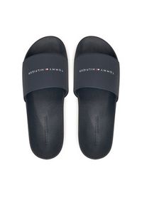 TOMMY HILFIGER - Tommy Hilfiger Klapki Hilifger Nyc Pool Slide FM0FM05432 Granatowy. Kolor: niebieski. Materiał: skóra #5